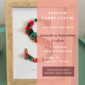 Atelier cadre fleuri samedi 19 septembre